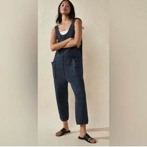 Free People Navy Jumpsuit